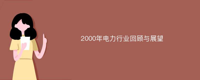 2000年电力行业回顾与展望