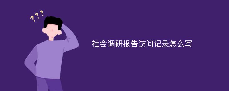 社会调研报告访问记录怎么写