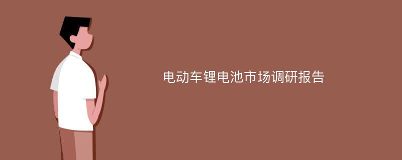 电动车锂电池市场调研报告