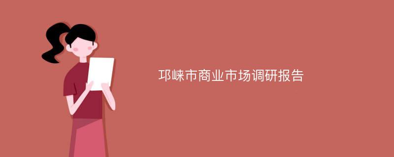 邛崃市商业市场调研报告