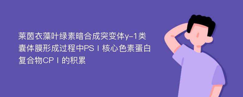 莱茵衣藻叶绿素暗合成突变体y-1类囊体膜形成过程中PSⅠ核心色素蛋白复合物CPⅠ的积累