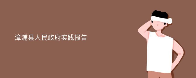 漳浦县人民政府实践报告